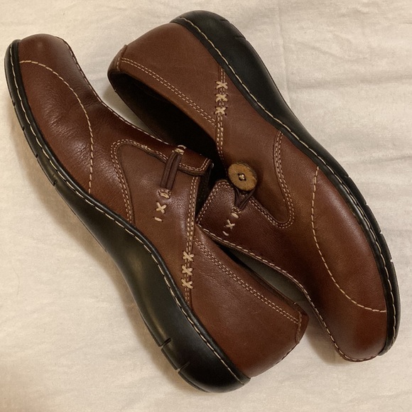2 for $60 Clarks Slip On Loafers Women's Size 8 Bendables Sixty Delta Leather - Picture 13 of 16